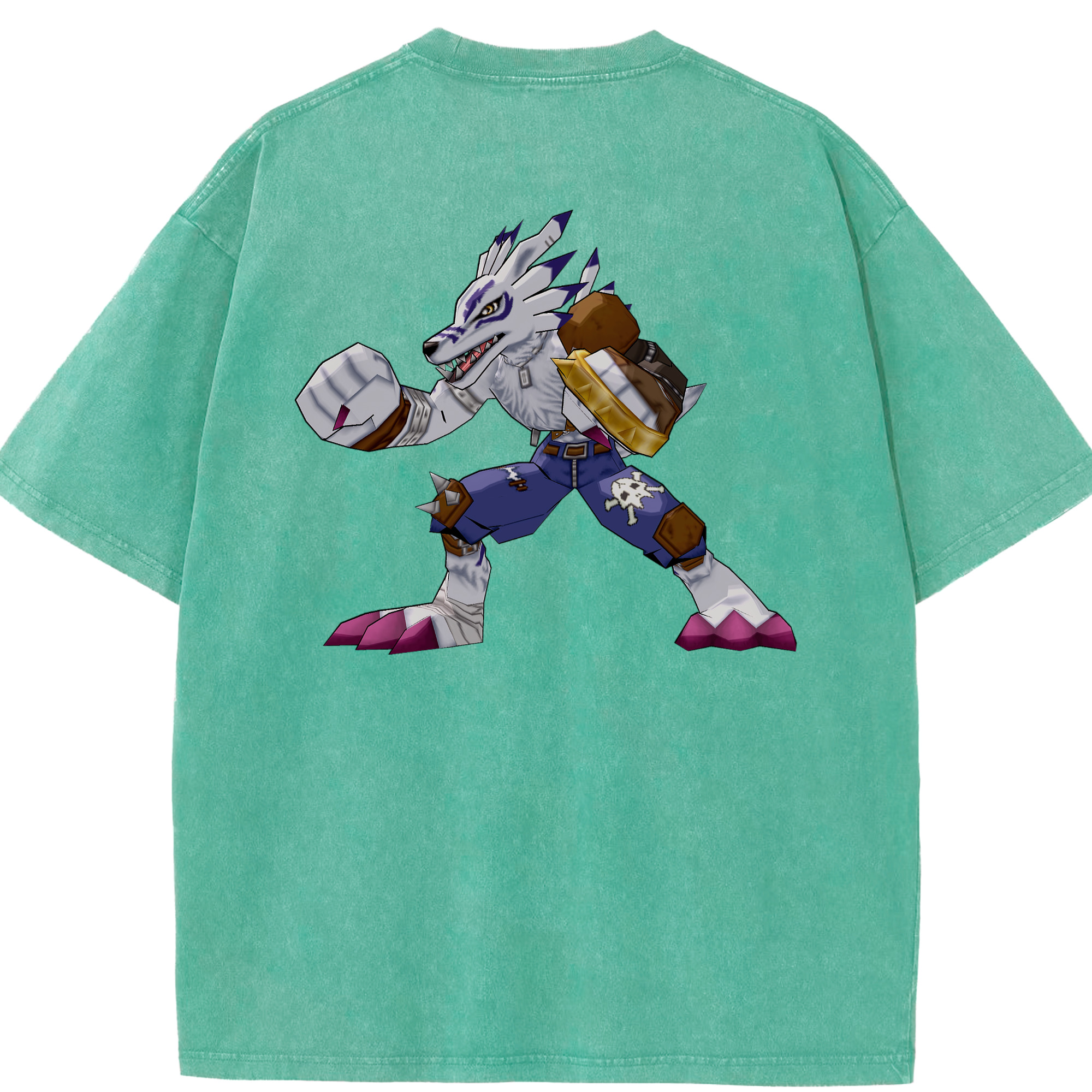 （画像用） Digimon デジタルモンスター/デジモン 綿100% ヴィンテージ風 半袖Tシャツ（背面プリント）